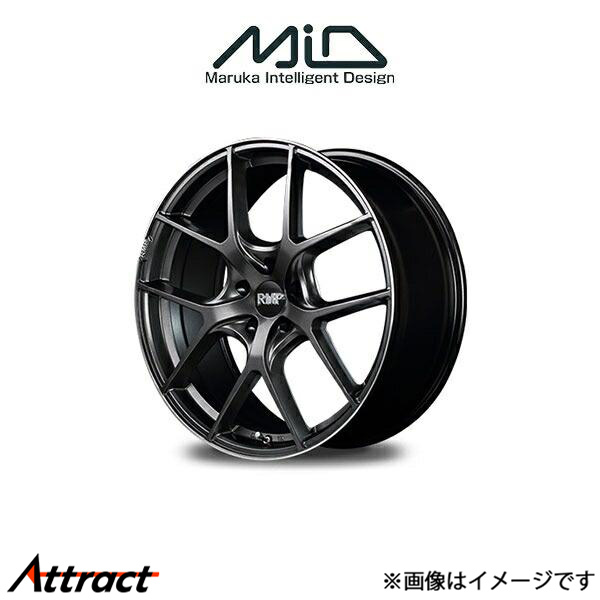 MID RMP 025F アルミホイール 4本 ハリアー 60系(18×8J 5-114.3 INSET42 セミグロスガンメタ+リムエッジDC+ロゴマシニング)