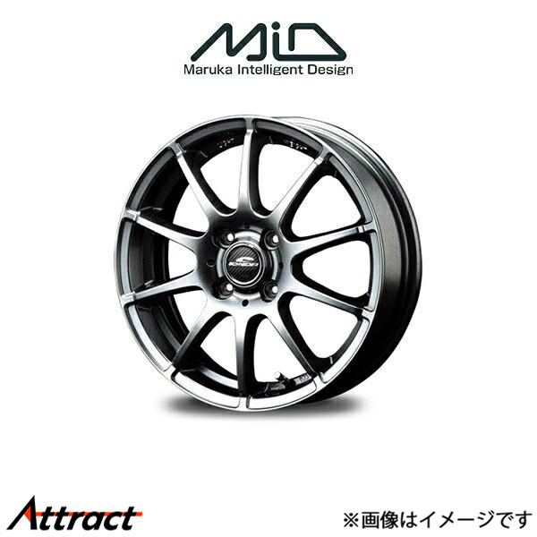 MID シュナイダー スタッグ アルミホイール 4本 ピクシスジョイ LA250A/LA260A(13×4J 4-100 INSET42 メタリックグレー)SCHNEIDER STAG