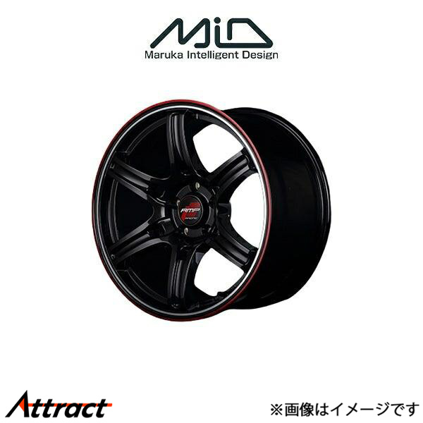 MID RMPレーシング R60 アルミホイール 4本 MX-30 DREJ3P(17×7J 5-114.3 INSET48 クリスタルブラック/レッド&クリア)RMP RACING