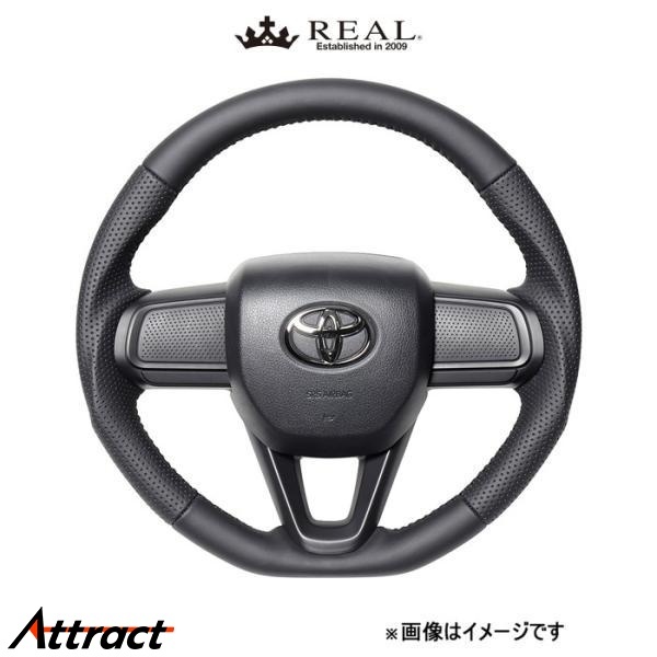 レアル ステアリング オリジナルシリーズ(オールレザー)シフォン LA650F/LA660F DIB-LPB-BK REAL