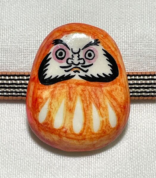 NO.1726 帯留め ダルマ 達磨 リメイク品(帯留 帯飾り 和装小物)ハンドメイド品