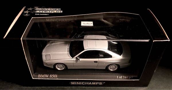 送料無料☆ PMA MINICHAMPS製 744台限定/絶版品 1/18 BMW 850i Sterlingsilber metallic