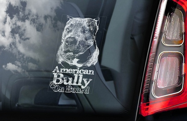 ◆送料無料【アメリカン・ブリー ⑥】外張り カーステッカー 185×100mm 外貼り カー ステッカー シール DOG ON BOARD@ D6 4322