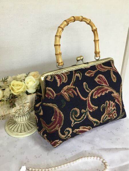 花ぷらら・オリジナル・洋服でも着物でも使える・ハンドメイド・カバン・がま口バック・高級生地・284