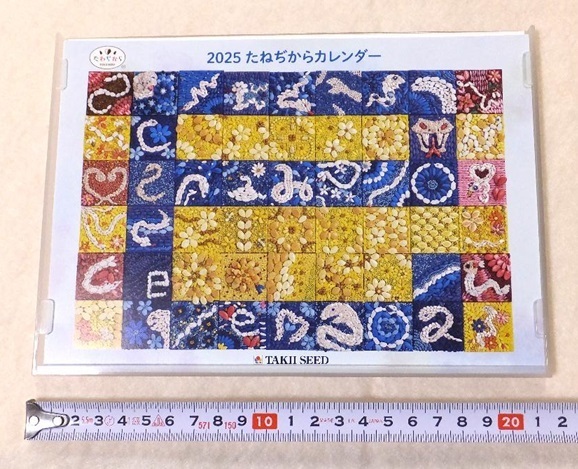《送料無料》未記入★タキイ種苗「たねぢからカレンダー」たねアート 卓上カレンダー 2025★大き目 実用的 スケジュール管理