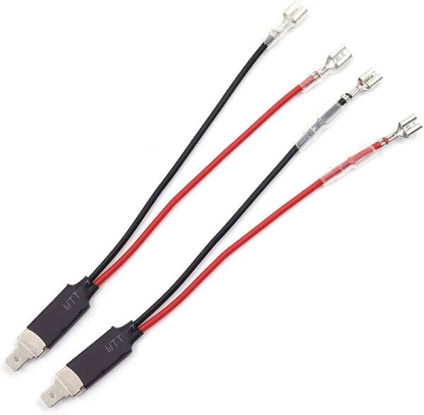 X-STYLE H1 電源分岐ハーネス LEDシングル変換配線コネクタケーブルホルダーアダプターコンバーター配線ヘッドライト電球用接続線 2個入り