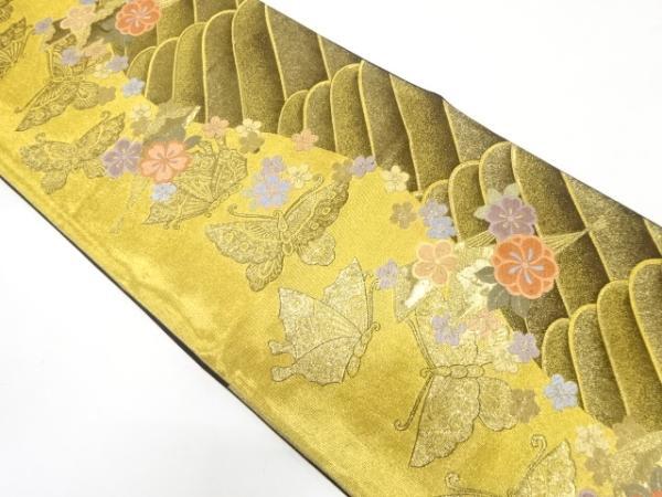 ys7210622; 宗sou 蝶に扇・花模様織出し振袖用袋帯【着】