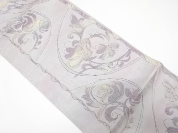 ys7240600; 宗sou 花模様織り出し名古屋帯【着】