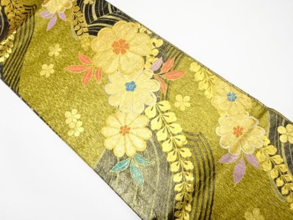 ys7243844; 宗sou 流水に花・藤模様織り出し振袖用袋帯【着】