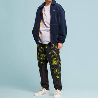 タグ付き アディダス adidas originals ジャージー パンツ ビッグトレフォイルプリント トラックパンツ フリース GE0800