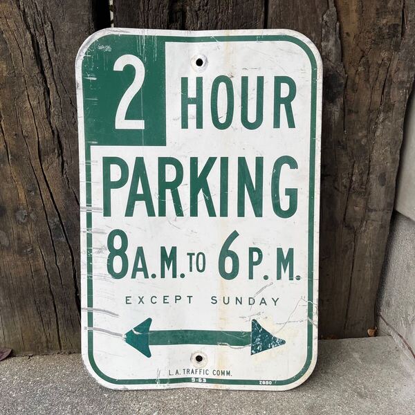 【USA vintage】Parking Sign パーキングサイン メタルプレート インダストリアル アメリカ ビンテージ