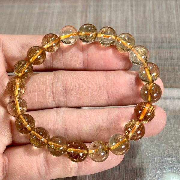 オレンジルチルブレスレット ルチルクォーツ 6 ゴールドルチルブレスレット