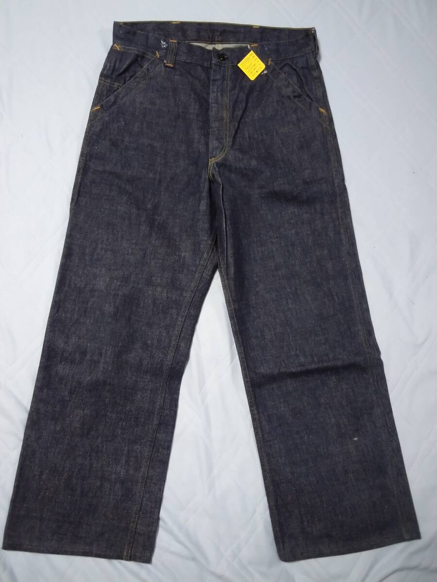 ヴィンテージ ロガーパンツ ワークパンツ 片爪グリッパージッパー インディゴデニムパンツ 1940s〜1950s頃 古着 VINTAGE 濃紺