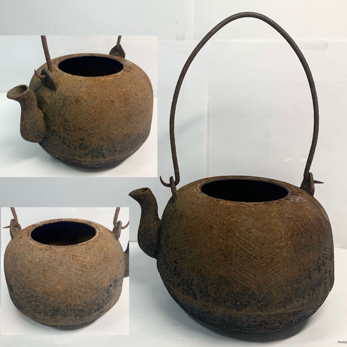 古い鉄瓶・古民具・工芸品・送り名あり・145005｜鉄製