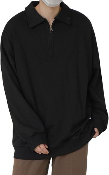 メンズ 長袖 Tシャツ メンズ ジップシャツ 長袖 2XL