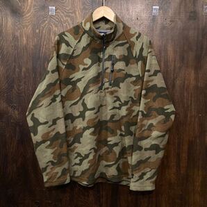 STARTER スターター 迷彩柄 フリースジャケット カーキ カモ柄 ハーフジップ Sサイズ