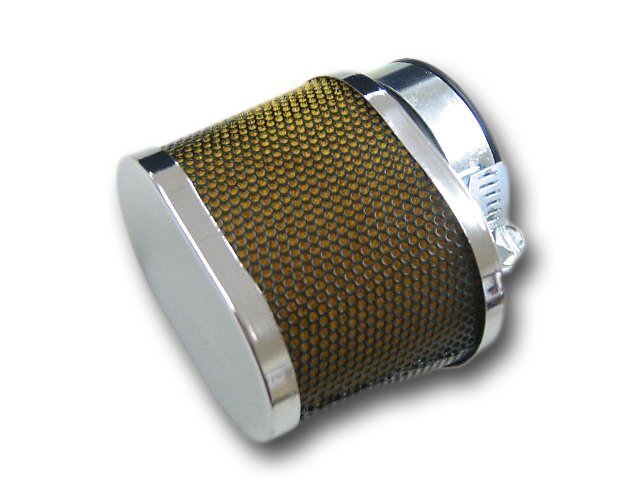 MADMAX バイク用品 パワーフィルター オーバルタイプ 42mm(3個SET) 汎用 メッキ/エアフィルター エアクリーナー【送料800円】