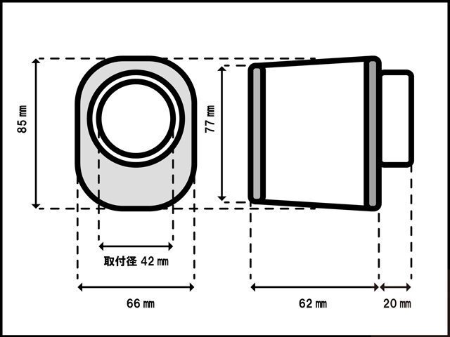 MADMAX バイク用品 パワーフィルター オーバルタイプ 42mm(3個SET) 汎用 メッキ/エアフィルター エアクリーナー【送料800円】