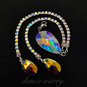 ★送料無料★【MERRY】 背中アクセサリー バックチャーム 009 オーロラ デモ パーティ スワロフスキー ミニデモ チョーカー シルバー