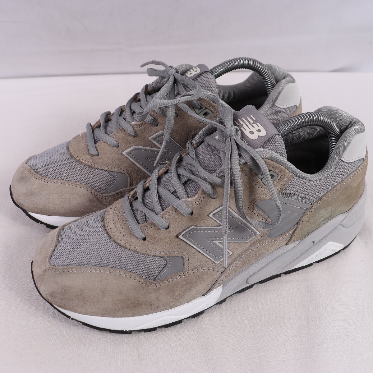 580 ニューバランス 25.0cm/new balance グレー 灰色 白 中古 古着 スニーカー メンズ yy9832