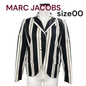 美品マークジェイコブス 綺麗目ストライプ 美形 ジャケット 00 M4H268 MARC JACOBS REDUX GRUNGE COLLECTION S 7号相当 黒 白