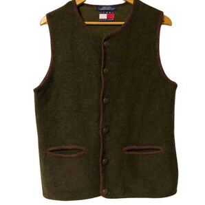 名作! TOMMY HILFIGER ウールミックス ニットベスト Mサイズ 高品質Masterpiece! TOMMY HILFIGER Wool Mix Knit Vest M High Quality
