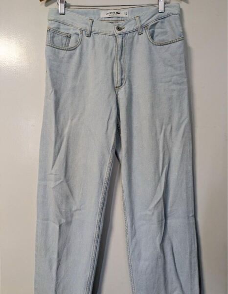 LACOSTE ウォッシュドデニムパンツ W32 L34 ストレート ラコステ LACOSTE Washed Denim Pants W32 L34 Straight Fit Light Blue
