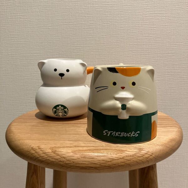 Starbucks スターバックス マグカップ 2個セット スタバ 猫 クマ