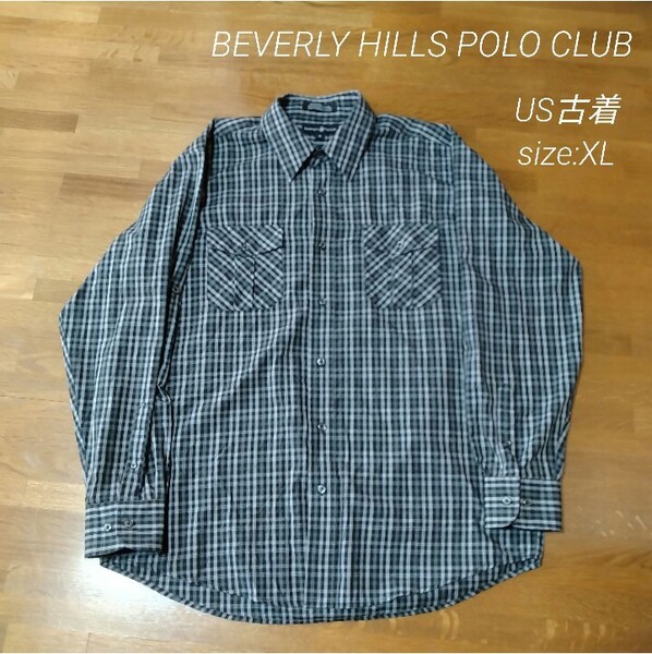 ☆送料無料☆ BEVERLY HILLS POLO CLUB US古着 長袖シャツ Men's :XL アメカジ