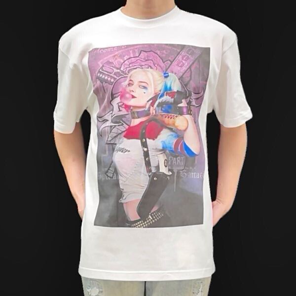 新品 未使用 ビッグプリント ハーレイクイン スーサイドスクワッド マーゴットロビー DC映画 ハイクオリティ Tシャツ ユニセックス Mサイズ