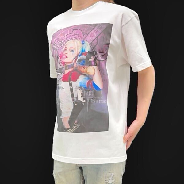 新品 未使用 ビッグプリント ハーレイクイン スーサイドスクワッド マーゴットロビー DC映画 ハイクオリティ Tシャツ ユニセックス Sサイズ