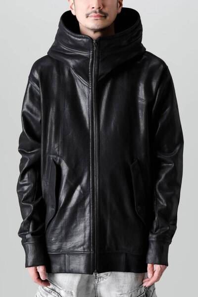 美品 22FW定価73700円 JULIUS ユリウス 希少 ガスマスク コーティング パーカー 黒 サイズ4
