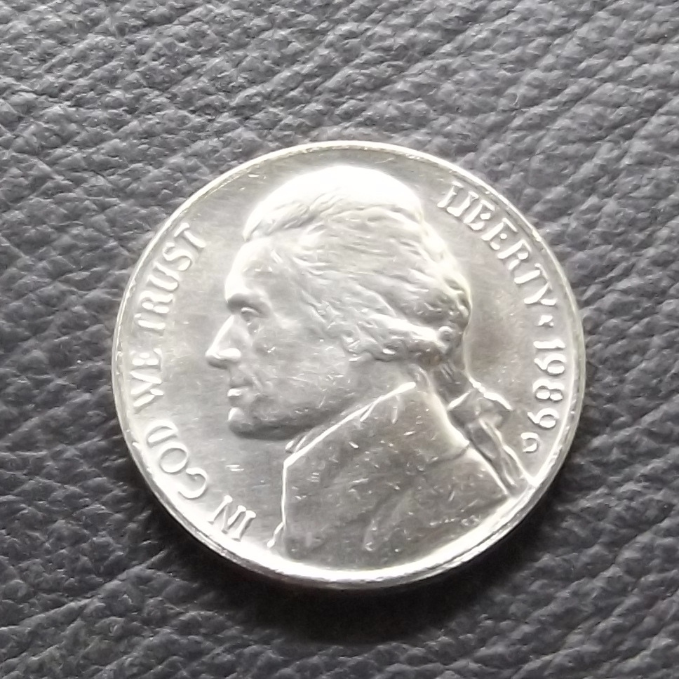 アメリカ旧コイン1989-D ジェファーソン USA 旧 5セント銀貨 トーマス・ジェファーソン 1944年 希少 P