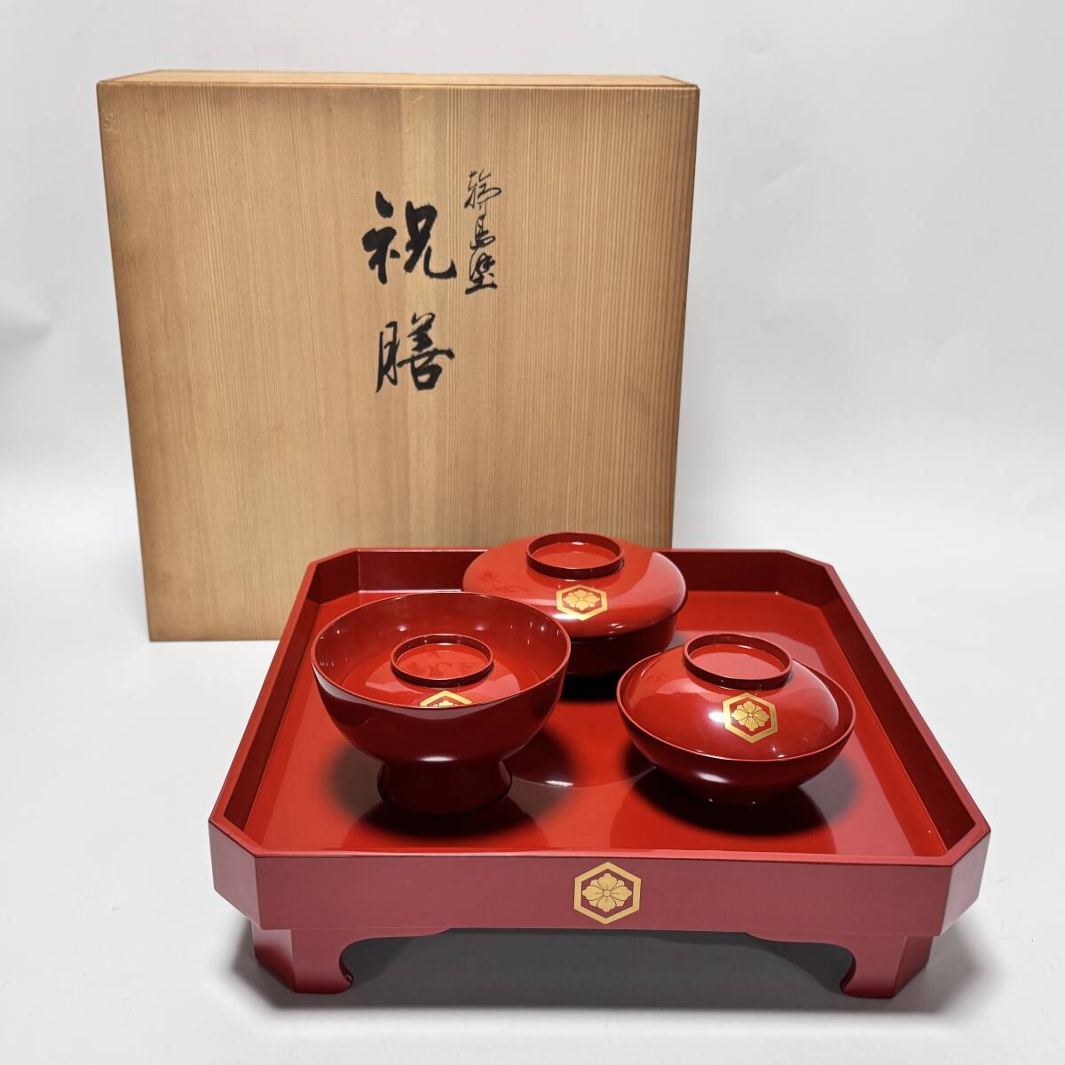 Amazon.co.jp: 輪島塗 お膳5客セット 足付膳 御膳 朱漆 朱塗