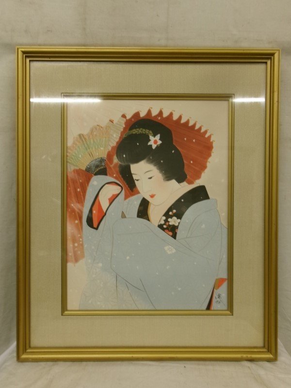 楽天市場】伊東深水 「雪」 リトグラフ : 小野画廊