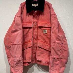 レアカラー ステューシー stussy JACKET WASHED CANVAS ワークジャケット カバーオール レンガ色