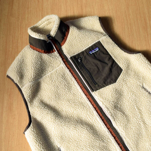 メンズL 日本XL 美品!12年 patagonia パタゴニア レトロX フリース ボア クラシック ベスト ブラウン ナチュラル NDK ベージュ