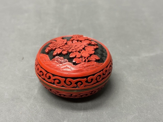 茶道具 雕漆 堆朱 菓子器 中国伝統工芸