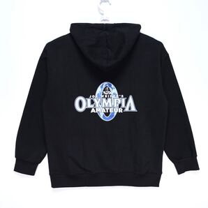 【送料無料】OLYMPIA AMATEUR(オリンピアアマチュア)/プルオーバーパーカー/ボディビル/ブラック/Mサイズ
