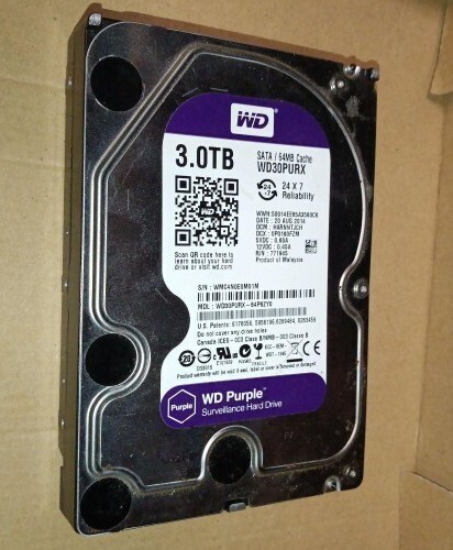 完動品●WD30PURX Purple●3TB 高速 HDD デスクトップPC内蔵ハードディスク Western Digital 正規品 本物 防犯カメラシステム レア