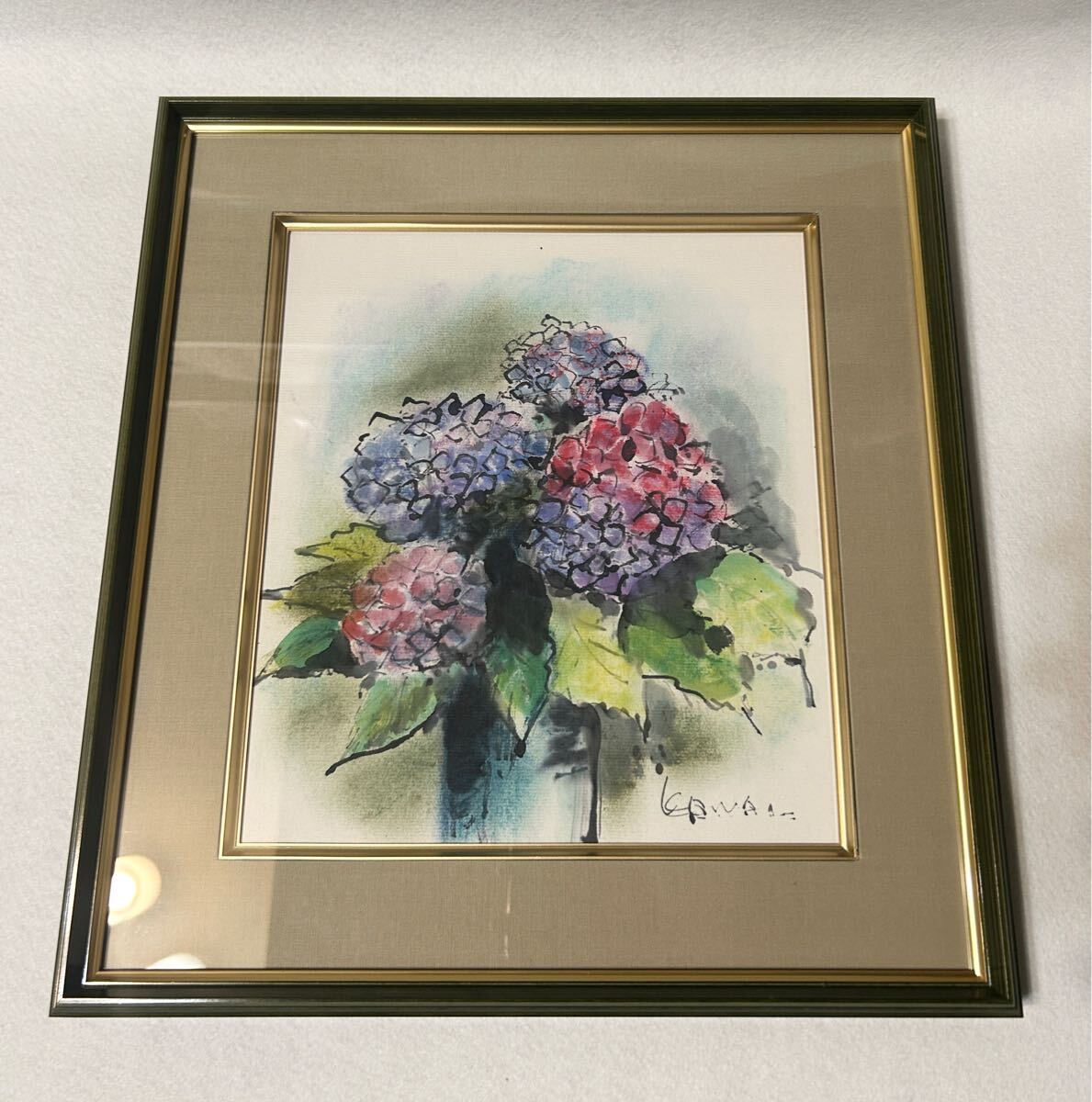 花の水彩画 2025年額装済み