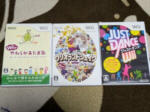 【送料無料】wiiソフト3点セット ワリオランドシェイク JUST DANCE やわらかあたま塾
