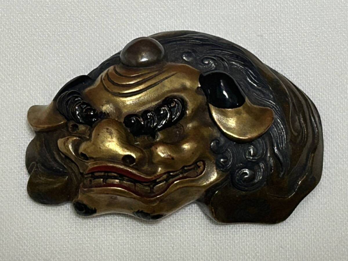 金工細工 獅子 帯留＜在銘＞ | 【骨董品買取】日本全国対応