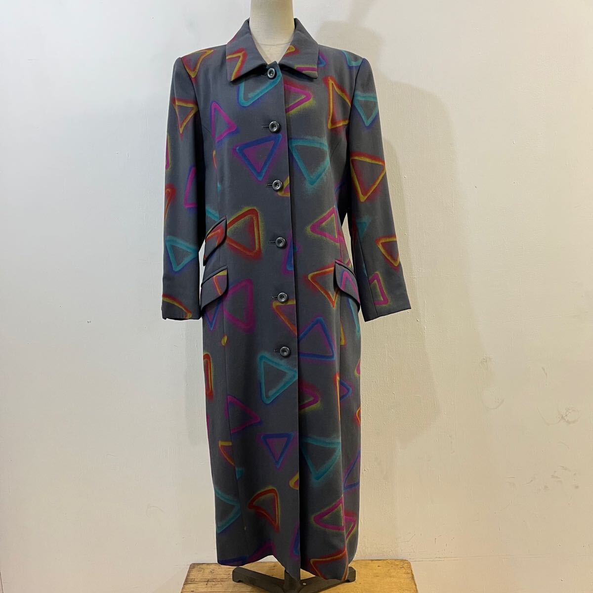 山本広巳 鉢 皿 器 山本寛斎 kansai ロングコート 総柄コート アート 幾何学模様