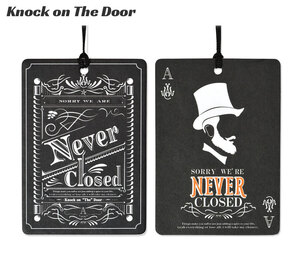 芳香剤 車 エアフレッシュナー 吊り下げ アメリカ おしゃれ SORRY WE'RE NEVER CLOSED ペーパーエアーフレッシュナー Knock on The Door