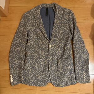 JERSEYIST ジャージスト テーラードジャケット46 M 総柄 グレー