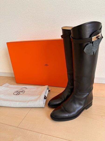 美品 エルメス HERMES ケリーブーツ ジャンピングブーツ 35