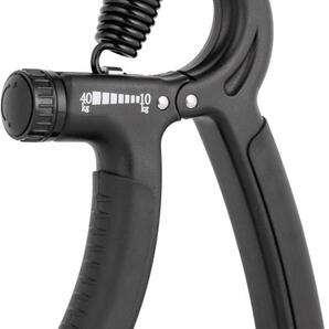 ハンドグリップ 筋トレ 調整可 10-40kg負荷 リハビリ 握力強化 ブラック
