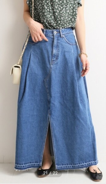 スローブイエナ LE DENIM フロントスリットフレアロングスカート 38サイズ