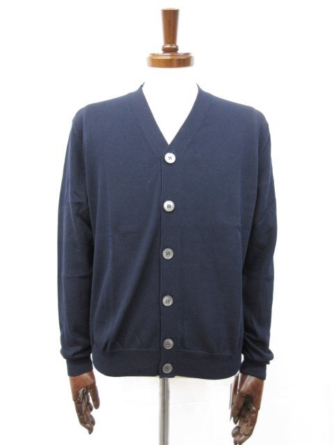 未使用【ザノーネ ZANONE】812967 ZY318 Z0542 定価42350円 ハイゲージ コットンニット カーディガン (メンズ) size48 ネイビー□10ZZN0412